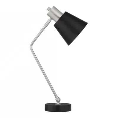 Quikfurn Simple Modern Metal Desk Light Table Lamp With Black Shade And Adjustable Tilt