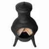 Quikfurn Small Black Outdoor Cast Iron Chimenea Wood Burning Fire Pit