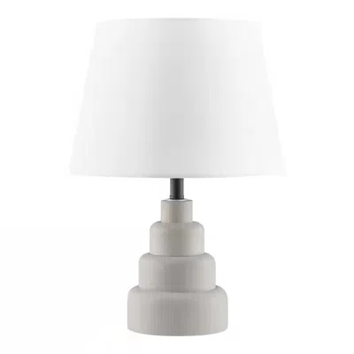 Quikfurn Small Grey Desk Light Table Lamp With White Fabric Shade For Bedside Nightstand In Burgundy