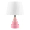 QUIKFURN SMALL PINK DESK LIGHT TABLE LAMP WITH WHITE FABRIC SHADE FOR BEDSIDE NIGHTSTAND