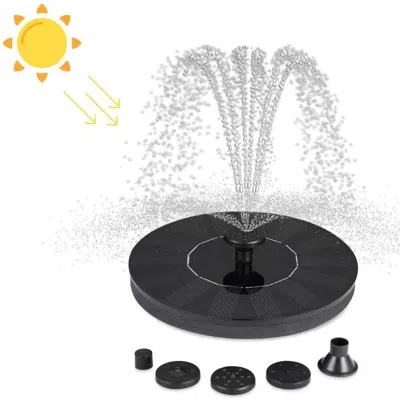 Quikfurn Solar Powered Birdbath To Water Fountain Kit With 4 Nozzle Heads