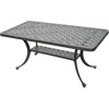 Quikfurn Solid Cast Aluminum 21 X 42 Inch Outdoor Patio Dining Cocktail Table - Charcoal