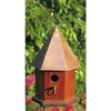 Quikfurn Solid Mahogany Wood Songbird Birdhouse With Shiny Copper Roof
