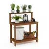 Quikfurn Solid Meranti Wood Outdoor Garden Potting Bench Table With Bottom Shelf