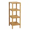 Quikfurn Solid Wood 4-tier Bathroom Storage Shelving Unit