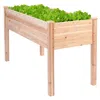 Quikfurn Solid Wood Cedar 30-inch High Raised Garden Bed Planter Box
