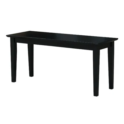 Quikfurn Solid Wood Entryway Accent Bench In Black Finish