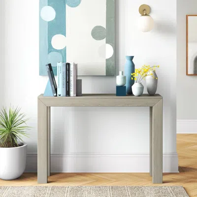 Quikfurn Solid Wood Modern Accent Console Table / Sofa Table In Beige Seashell Finish In Neutral