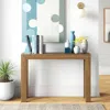 Quikfurn Solid Wood Modern Accent Console Table / Sofa Table In Medium Brown Pecan Finish