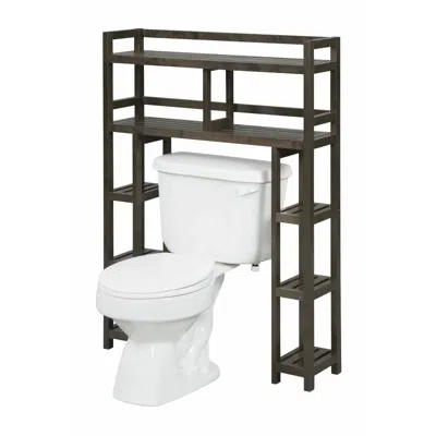 Quikfurn Solid Wood Over The Toilet Bathroom Storage Unit In Dark Brown Finish