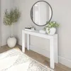 Quikfurn Solid Wooden Modern Accent Console Table / Sofa Table In White Wood Finish