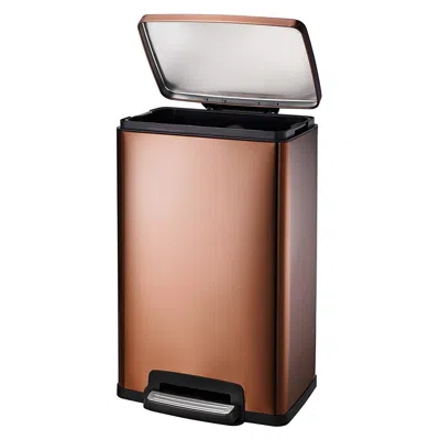 Quikfurn Stainless Steel 13-gallon Kitchen Trash Can With Step Lid In Copper Bronze