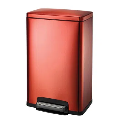 Quikfurn Stainless Steel 13-gallon Kitchen Trash Can With Step Lid In Copper Red Finish