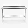 Quikfurn Stainless Steel 60 X 24 Inch Heavy Duty Nsf Certified Work Bench Prep Table With Backsplash