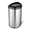 Quikfurn Stainless Steel Black Open Top 13-gallon Kitchen Trash Can With No Lid