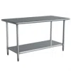 Quikfurn Stainless Steel Top Utility Table High Top Workbench Prep Table 24 X 48 Inch