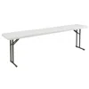 QUIKFURN STEEL FRAME 72-INCH RECTANGULAR GRAY PLASTIC TOP FOLDING TABLE