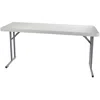 Quikfurn Steel Frame Rectangular Folding Table With Speckled Gray Top