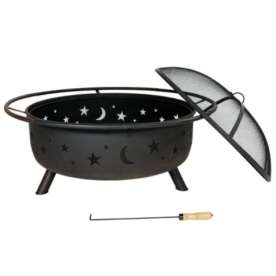 Quikfurn Steel Wood Burning Fire Pit With Spark Screen
