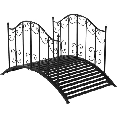 Quikfurn Sturdy Outdoor Rust-proof 4-foot Black Metal Arch Garden Bridge
