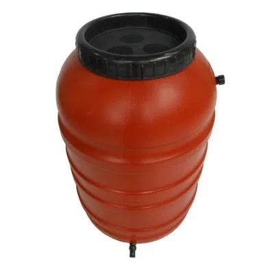 Quikfurn Terra Cotta Red Hdpe Plastic 55-gallon Rain Barrel With Spigot