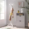 Quikfurn Traditional Classic Solid Wood Coat Rack In White Finish