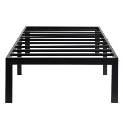 Quikfurn Twin 18-inch High Heavy Duty Black Metal Platform Bed Frame
