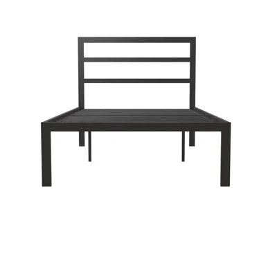 Quikfurn Twin Black Metal Platform Bed Frame With Headboard Included