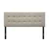 Quikfurn Twin Button-tufted Headboard In Light Grey Taupe Beige Upholstered Fabric