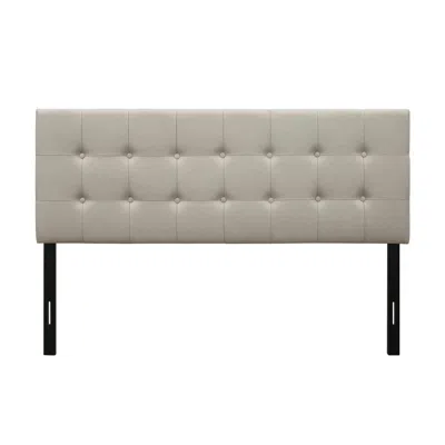 Quikfurn Twin Button-tufted Headboard In Light Grey Taupe Beige Upholstered Fabric