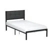 Quikfurn Twin Metal Platform Bed Frame With Gray Button Tufted Upholstered Headboard