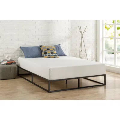 Quikfurn Twin Size 10-inch Low Profile Modern Metal Platform Bed Frame With Wooden Slats