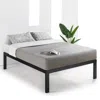 Quikfurn Twin Size 18 Inch Easy Assemble Metal Platform Bed Frame Wooden Slats