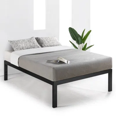 Quikfurn Twin Size 18 Inch Easy Assemble Metal Platform Bed Frame Wooden Slats