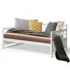 Quikfurn Twin Size 2-in-1 Wood Daybed Frame Sofa Bed In White Finish