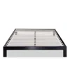 Quikfurn Twin Size Asian Style Black Metal Platform Frame With Wooden Slats