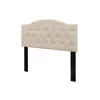 Quikfurn Twin Size Beige Fabric Upholstered Button-tufted Adjustable Height Headboard
