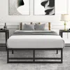 Quikfurn Twin Size Black Metal Platform Bed Frame With Under-bed Storage Space
