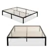 Quikfurn Twin Size Black Metal Platform Bed Frame With Wood Slats