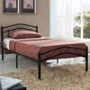 Quikfurn Twin Size Black Metal Platform Bed With Headboard And Footboard
