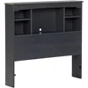 Quikfurn Twin Size Bookcase Headboard In Dark Blueberry Finish