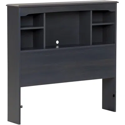 Quikfurn Twin Size Bookcase Headboard In Dark Blueberry Finish