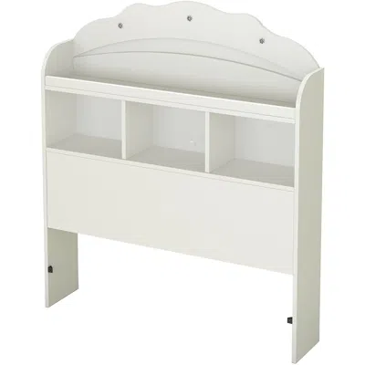 Quikfurn Twin Size Bookcase Headboard In White Wood Finish