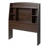 Quikfurn Twin Size Bookcase Storage Headboard In Espresso Wood Finish