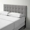 Quikfurn Twin Size Contemporary Button-tufted Headboard In Grey Upholstered Fabric