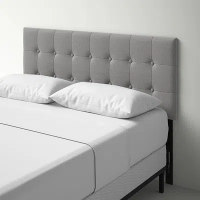 Quikfurn Twin Size Contemporary Button-tufted Headboard In Grey Upholstered Fabric