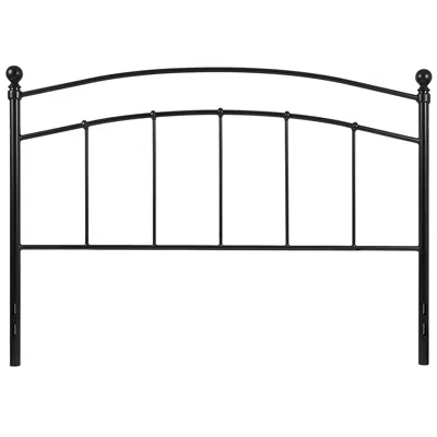 Quikfurn Twin Size Contemporary Classic Black Metal Headboard