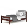 Quikfurn Twin Size Farmhouse Style Pine Wood Platform Bed Frame In Walnut