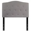 Quikfurn Twin Size Light Grey Upholstered Button Tufted Headboard