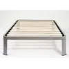 Quikfurn Twin Size Luna Metal Platform Bed Frame With Wood Slats